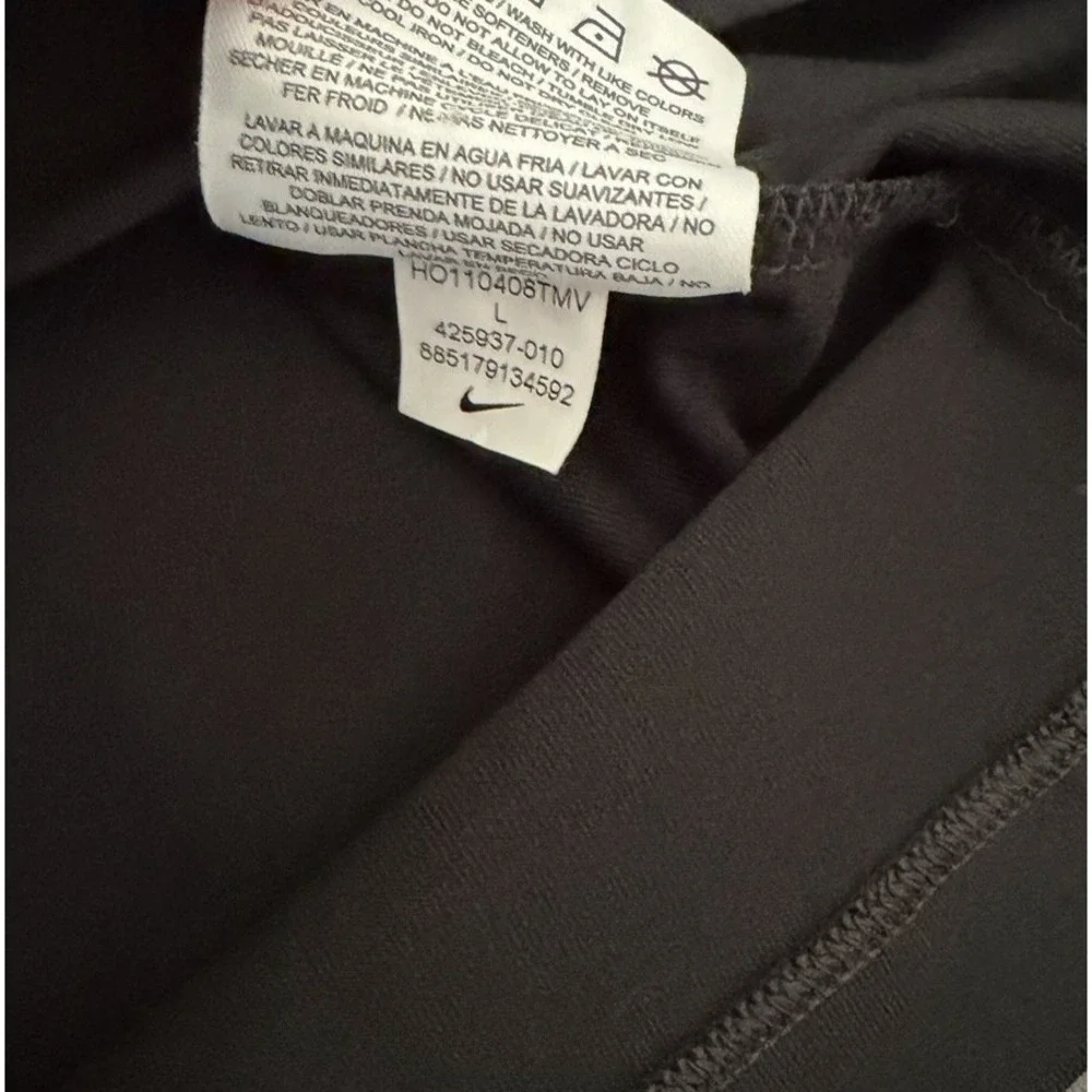 Nike Dri Fit Shirt Women Size Large Black 3/4 Sleeve Tennis Athletic Top Stretch